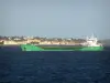 Gironde estuary - Ship sailing on the waters of the estuary 