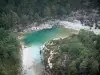 Gole del Verdon - Mescla balconi, vista di alberi, la macchia e il fiume (il Verdon Parco Naturale Regionale)