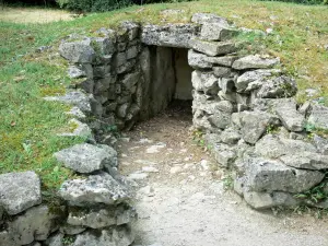 Grabhügel von Bougon - Neolithische Nekropole von Bougon - megalithische Stätte: Eingang eines Grabhügels