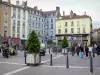 Grenoble - Facades and shops of the Place Grenette square