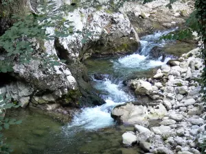 Guiers Mort gorges - Chartreuse mountains (Chartreuse Regional Nature Park): river, stones and rocks