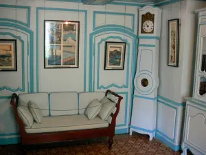 Haus und Gärten von Claude Monet - Im Haus von Monet, in Giverny: kleines blaues Wohnzimmer (Lesezimmer)