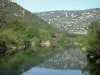 Hérault valley - Hérault river, trees along the water, hills