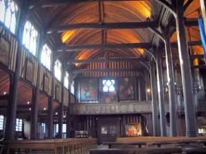 Honfleur - Inside of the Sainte-Catherine church (wooden building)