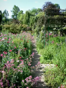 Huis en tuinen van Claude Monet - Monet's tuin in Giverny: Clos Normand: klein steegje vol met bloemperken