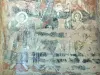 Iglesia rupestre de Vals - Dentro de la iglesia de Santa Maria: mural (fresco) Romance