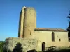 Iglesia rupestre de Vals - El campanario, la fachada y la terraza de la iglesia de Santa María