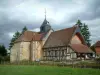 Iglesias con entramado de madera - Prairie, el cementerio y la iglesia Chauffour-lès-Bailly