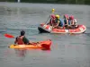 Île de loisirs de Cergy-Pontoise - Pratique du canoë et du rafting (activités nautiques) sur l'un des étangs (plan d'eau) du domaine
