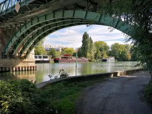 L'isola degli impressionisti - Vista del ponte ferroviario di Chatou dall'isola