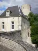 Issoudun - Main courtyard (Cour d'Honneur) of Town House and White tower (Tour Blanche keep)