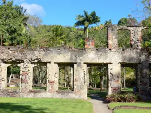 Jardín botánico de Carbet - Hacienda Latouche - Las ruinas de la mansión de la antigua plantación de azúcar