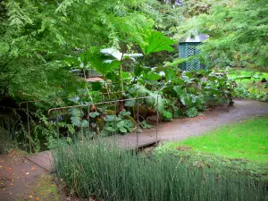 Jardin du Pré Catelan - Plantes, gloriette (fabrique de jardin) et arbres du parc, à Illiers-Combray
