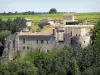 Kasteel van Guilleragues - Uitzicht op het middeleeuwse kasteel geflankeerd door gekanteelde torens