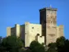 Kasteel van Mauvezin - Middeleeuwse fort en de vierkante toren waarin een historisch museum en folk, in Baronnies