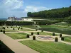 Kasteel en tuinen van Villandry - Water tuin, kasteel en bomen