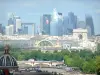 Kathedraal Notre-Dame de Paris - Uitzicht op de Seine, het glazen dak van het Grand Palais, de Arc de Triomphe en La Défense van de hoogten van de kathedraal