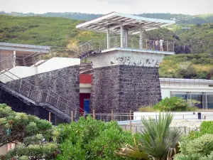 Kélonia, osservatorio delle tartarughe marine - Centro Kélonia e la torre di osservazione in un ambiente verde