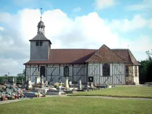 Kerken met houten muren - Kerk van St. Quentin (half-houten gebouw) van Mathaux
