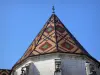 Königliches Kloster Brou - Kirchendach der Kirche Brou mit glasierten, vielfarbigen Dachziegeln