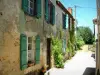 Labastide-d'Armagnac - Gasse und Häuserfassaden des Dorfes der Landes