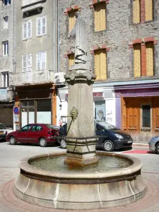 Lalouvesc - Fontaine and facades of the village