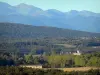 Landscapes of Ariège - View of the château de Léran, forest and hills