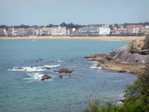 Landscapes of the Basque Country - View of the beach and seafront of Saint-Jean-de-Luz on the coast of Ciboure