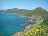 Landscapes of the Corsica coast - The Mediterranean sea, rocks, the coast and hills (north of the Parata headland)