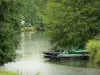 Landscapes of the Deux-Sèvres - Poitevin marsh - Green Venice: boats, and trees at the water's edge