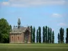 Landscapes of the Eure - Saint-Sauveur chapel, field and trees; in the town of Heudicourt, in the Norman Vexin