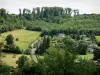 Landscapes of the Eure - Houses surrounded by trees and meadows