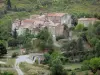 Landscapes of the Gard - Houses of of a hamlet surrounded by trees