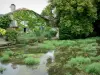 Landscapes of the Haute-Marne - Blaise valley: house and its flower garden on the banks of River Blaise, in Cirey-sur-Blaise