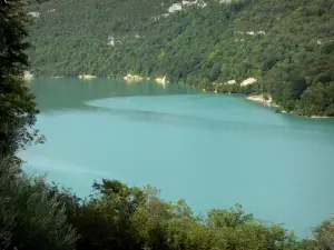 Landscapes of Jura - Vouglans lake and shores with trees