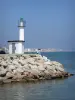 Landscapes of Languedoc - Light of Palavas-les-Flots, cliffs and the Mediterranean Sea (Languedoc coast)