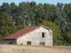 Landscapes of the Lot-et-Garonne - Stone barn, field and trees