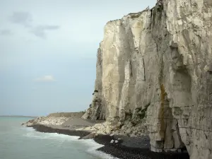 Landscapes of Picardy - Chalk cliff and the Channel (sea) in Ault