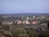 Landscapes of Picardy - Village (houses, church bell tower) surrounded by trees