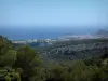 Landscapes of the Provence coast - Pine forest, city of Ciotat and the Mediterranean sea