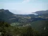 Landscapes of the Provence coast - Hills, with forests and houses, overhanging the coast and the Mediterranean sea