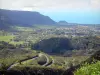 Landscapes of Réunion - Panorama of La Plaine-des-Palmistes and the winding road from the Col de Bellevue pass
