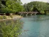 Landscapes of Val-d'Oise - Cergy-Pontoise leisure center: pond surrounded by greenery