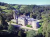 Landscapes of the Yonne - Aerial view of the Château de Chastellux in a green setting