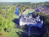 Landscapes of the Yonne - Château de Tanlay and its green park seen from the sky