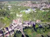 Landscapes of the Yonne - Aerial view of the upper town and the lower town of Mailly-le-Château