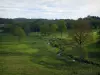 Landschaften vom Limousin - Weiden, kleiner Fluss und Bäume