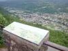 Landschappen van de Corrèze - Oriëntatietafel van de site van het orgel van Bort uitzicht op de daken van de stad Bort-les-Orgues