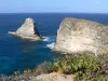 Landschappen van Guadeloupe - Wilde kust van het eiland Grande - Terre : piek Piton