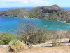 Landschappen van Guadeloupe - De Saintes bekijken van de exotische tuin van Fort Napoleon